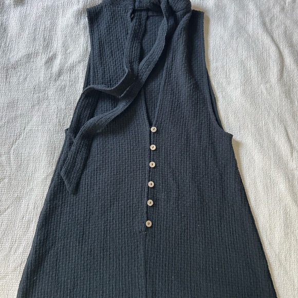 Free People 100% cotton black mini dress - Picture 1 of 6